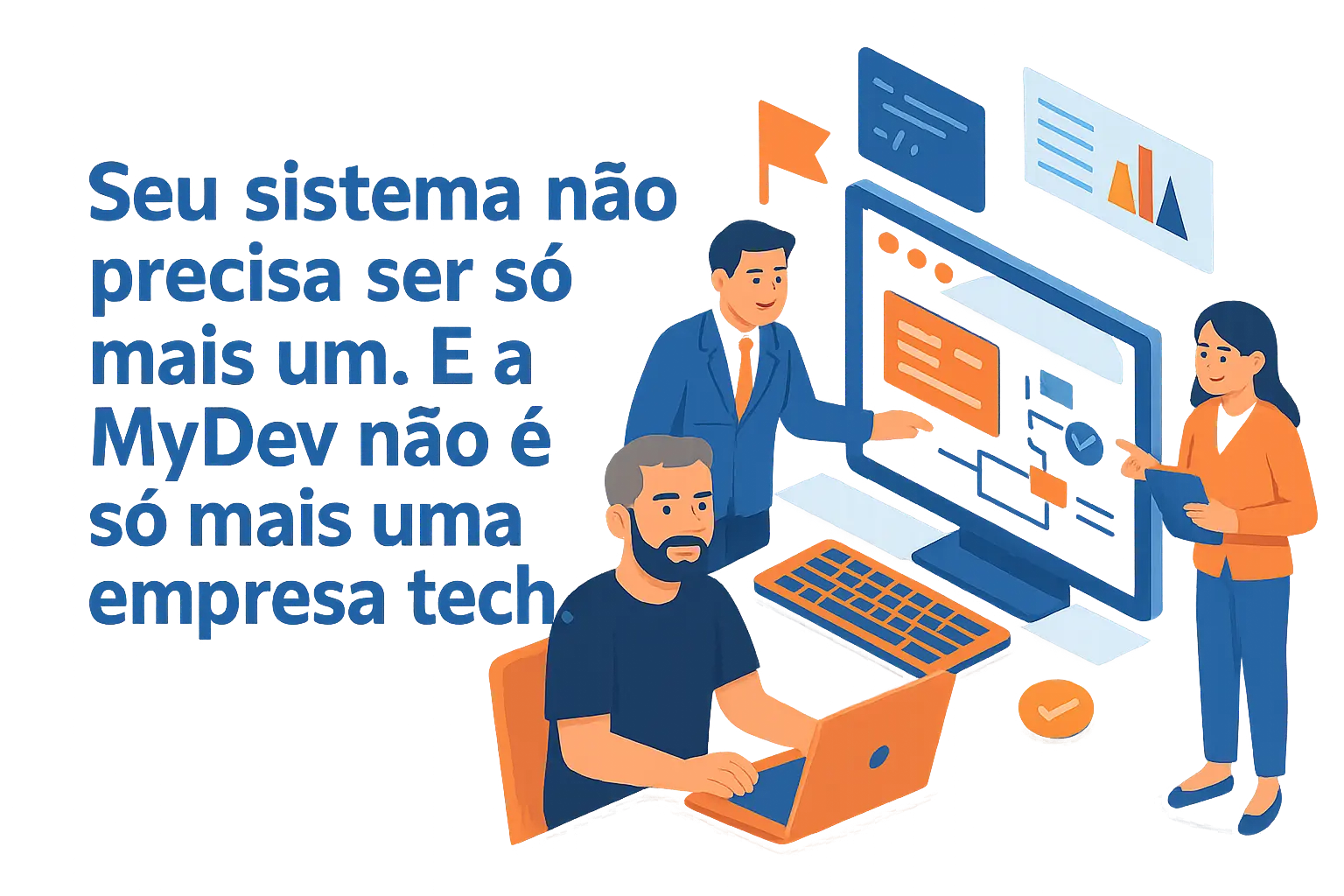 Equipe MyDev desenvolvendo produto digital